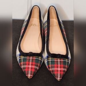 J. Crew Women's Stewart Multicolor Plaid Flats Size 7.5